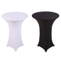 Polyester spandex fabric black white cocktail round table cloth covers for wedding party banquet bar
